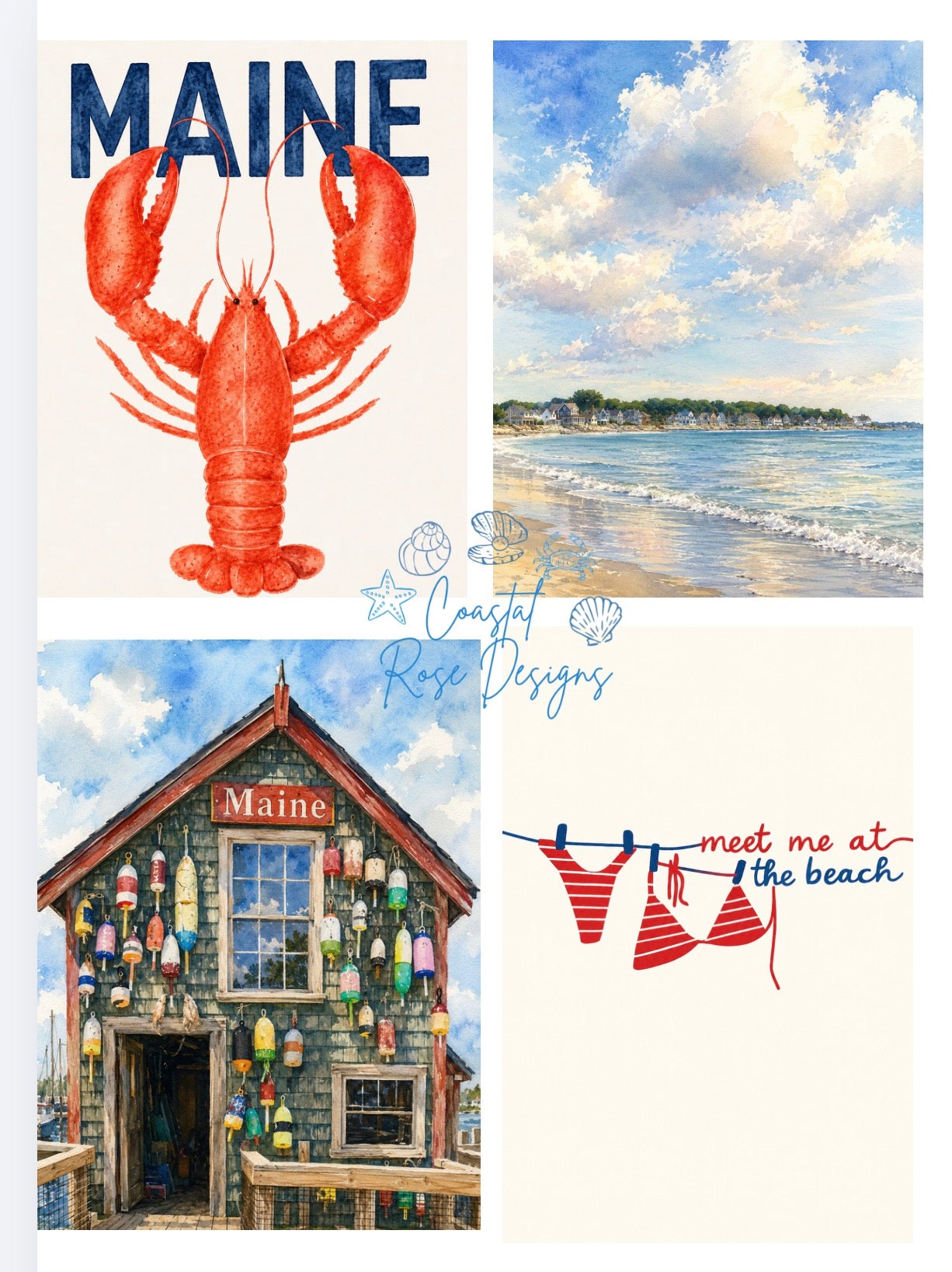 Meet me at the beach Maine (Shipped)
